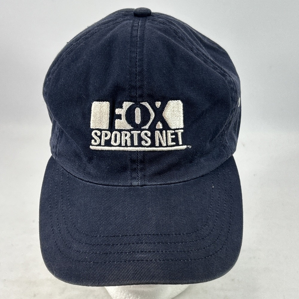 Vintage Fox Sports Net Promo Hat Cap Strap Back OSFA Blue Soft Dad Spell Out